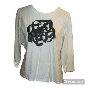 Chico’s sequined floral tee